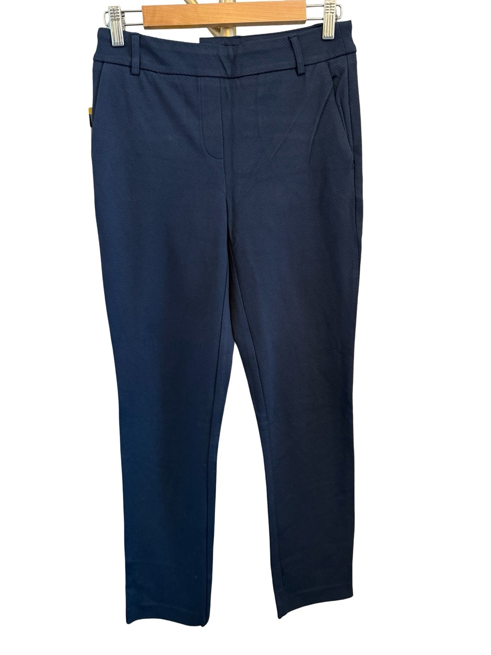 NWT Dalia Navy Mid Rise Tummy Control Narrow Leg Pants Size Small 30" Inseam